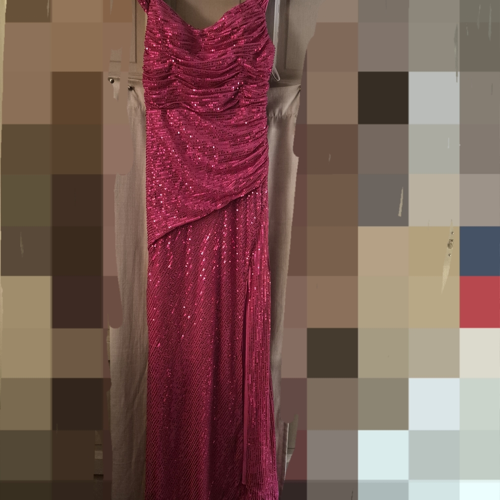 Elegant Pink Sequin Evening Dress